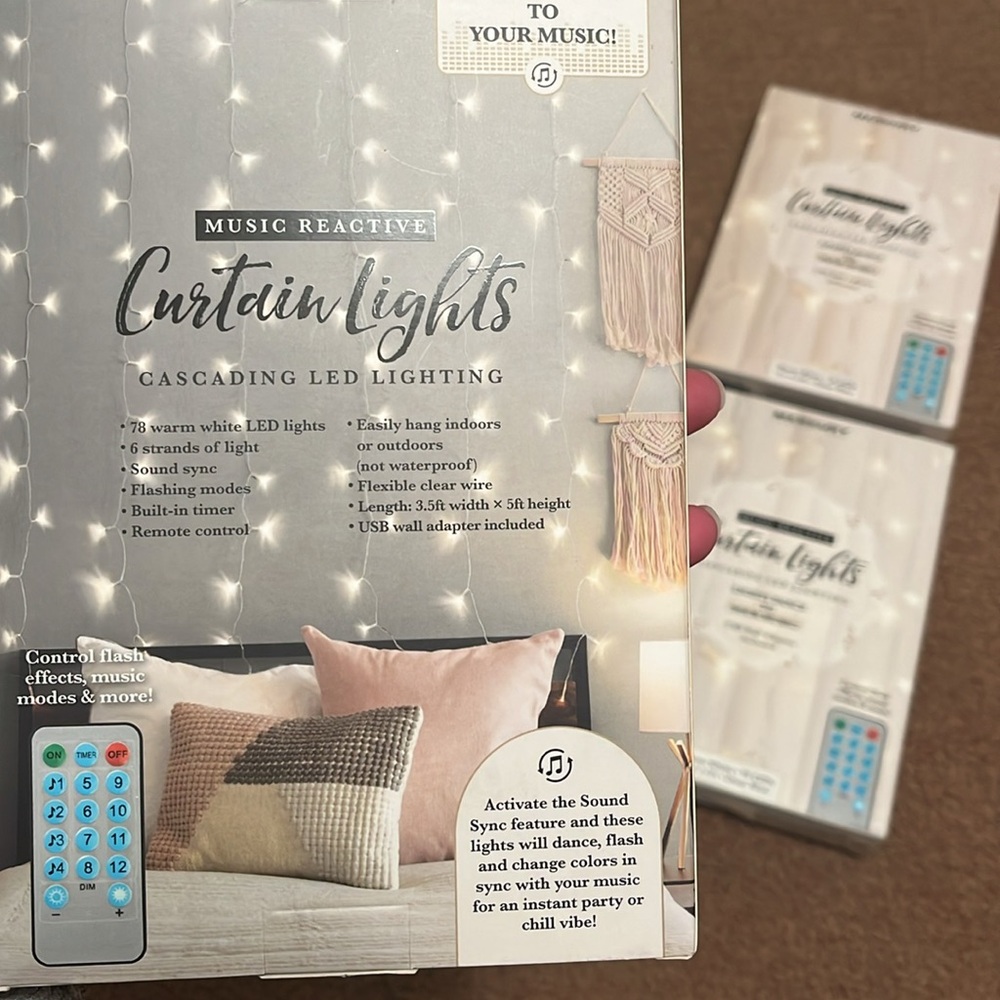 3Pks Curtain Lights